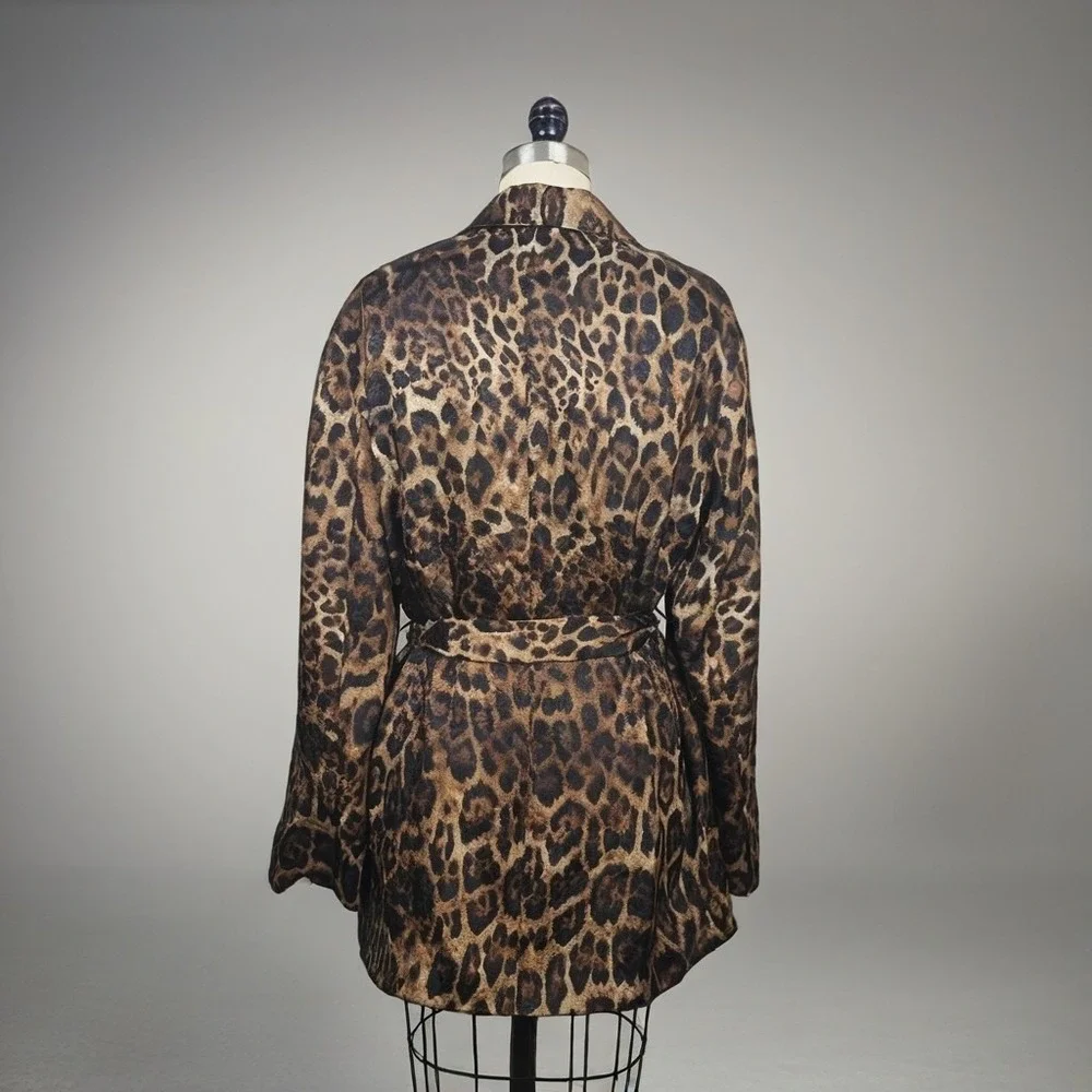 ZARA WOMAN  ANIMAL PRINT JACQUARD BLAZER ZW COLLECTION LEOPARD SIZE SMALL - Picture 4 of 12